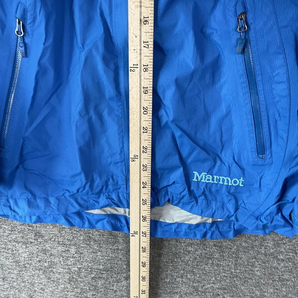 Marmot MemBrain Ski Jacket‎ Mens Small Blue Hooded Waterproof Shell Lightweight